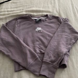 Nike lavender cropped sweatshirt
